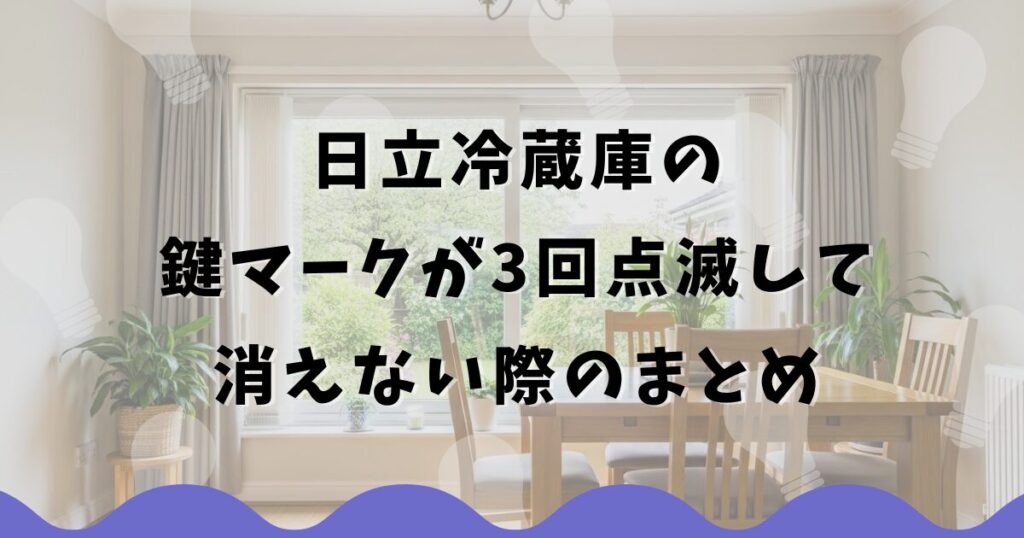 日立冷蔵庫の鍵マークが3回点滅して消えない際のまとめ