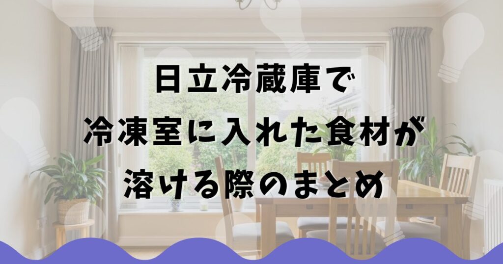 日立冷蔵庫で冷凍室に入れた食材が溶ける際のまとめ