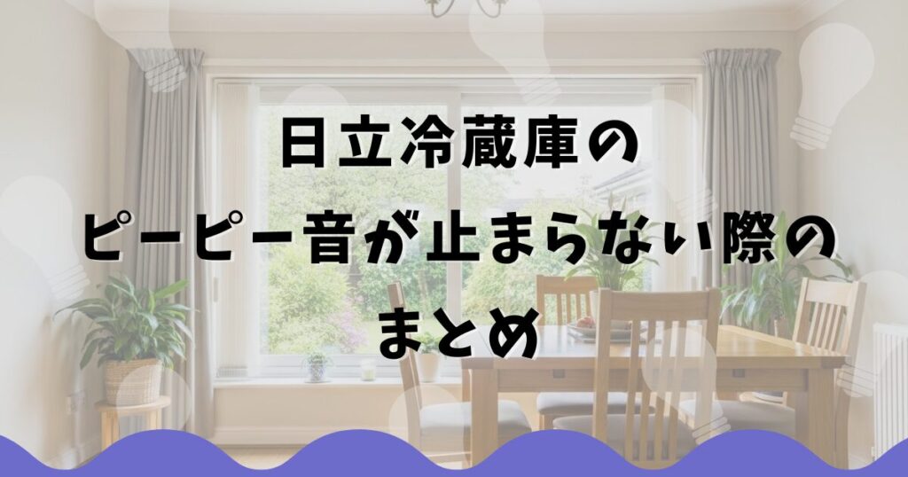 日立冷蔵庫のピーピー音が止まらない際のまとめ