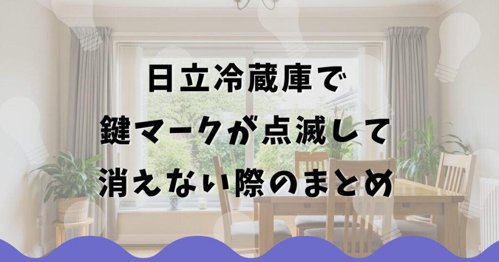 日立冷蔵庫で鍵マークが点滅して消えない際のまとめ