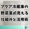 アクア冷蔵庫の野菜室が見える仕組みと活用術