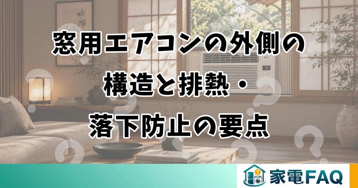 窓用エアコンの外側の構造と排熱・落下防止の要点